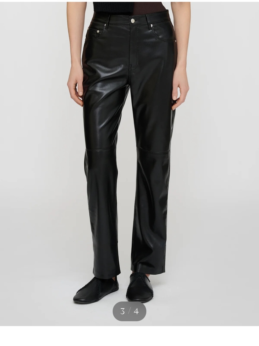 Nanushka Vinni Faux Leather Trousers High Rise Straight Leg